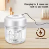 Fruktgrönsaksverktyg 100/250 ml Mini Electric Electric Bitlic Chopper USB Laddning Ginger Masher Machine Robust Hållbara Chili Vegetabiliska köksverktyg 230714