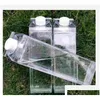 Water Bottles 500Ml Transparent Square Cup Plastic Milk Carton Coffee Drink Portable Student Mugs Personality 5 8Js F2 Drop Delivery Dhk6M