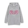 Heren Hoodies Sweatshirts Y2k Rits Hoodies Gothic Jas Mannen Vrouwen Liefde Print Grafische Rits Hoodie Harajuku Lange Mouwen Oversized Kleding Sweatshirt 230714