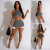 Women's Tracksuits FNOCE Summer Boutique Muscle Stripes Girls Sexy Fashion Casual Versatile Tank Top Shorts Suit Urban Street