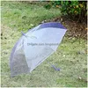 Paraplyer Clear Transparent Rain Paraply PVC Dome Bubble Sun Shade Long Handle Rak Stick T0484 613 R2 Drop Delivery Home Garde Dhuva