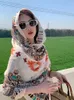 Halsdukar sommar eleganta kvinnor silkes halsduk sarong strand wraw sjal tryck solskyddsmedel bandana hijab mujer bohemian scarve pareo bufandas