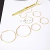 Brincos de argola 5Piar/Set Punk Vintage Grande Círculo Redondo Pendentes para Mulheres Dourado Minimalista Jóias Pendientes