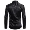 QNPQYX Nieuwe mannen Bloemen Zwarte Jurk Shirts Stijlvolle Nieuwe Lange Mouw Steampunk Shirt Mannen Party Club Bar Sociale Shirt mannelijke Chemise Homme