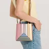 Designer bag women handbag contrasting color stitching niche bag drawstring crossbody bag triangular diamond lattice folding bag rainbow candy color underarm bag
