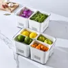 Хранение бутылки холодильники Организатор мусорная корзина для холодильника коробка овощных фруктов с сливными корзинами контейнер кухонная морозильная кладовая принадлежности