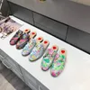 Mules Princetown Slipper 100% prawdziwy skórzany projektant pszczół Mule luksusowe rozmiar kobiety Jacquard skórzany pantofel jumbo logo płótno Kapcieczki 10