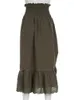 Röcke CHRONSTYLE Y2K Frauen Lange Vintage Elastische Taille Spitze Patchwork Kordelzug Sommer Unregelmäßigen Saum Streetwear 2023