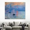 High Quality Claude Monet Oil Painting Reproduction Impression Sunrise Handmade Canvas Art Landscape Home Decor for Bedroom