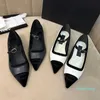 2023-petit vent parfumé chaussures simples femme pointu printemps nouveau français Vintage pointu un bouton Mary Jane chaussures femme