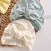 Lovely Bowknot Cotton Baby Hat Cute Solid Color Baby Girls Boys Turban Hat Soft Newborn Infant Cap Beanie Head Wraps