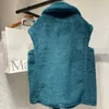 Vêtements d'extérieur pour femmes 100% laine manteau femmes hiver chaud sans manches gilet Designer veste mode Max Cardigan col en V laine manteaux luxe femmes vêtements