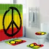 샤워 커튼 자메이카 Rasta 레게 사자 욕실 장식 Rasta 레게 미술 욕실 샤워 커튼 세트 Rastafarian Bath Rug Mats 카펫 화장실 R230714