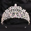 6 Colors AB Crystal Tiara Crown For Women Girls Wedding Party Luxury Elegant Bridal Queen Hair Dress Accessories