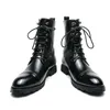 Mid Calf Dress Boots Men äkta läderskor man formella chelsea stövlar plus storlek 38-48 lapptäcke vinterskoskor