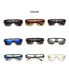 Occhiali da sole Trendy Luxury Men Square Large Frame Mirror Gradient Clear Lens Metal Shades Anti Blue Light De Sol UV400 230714