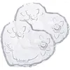 Dinnerware Sets 2 Pcs Ring Tray Heart Shaped Bowl Glass Fruit Embossed Multi-function Serving Plate Dish Dessert Desktop Ornament