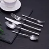 Zestawy naczyń stołowych 1015202530PCS Złote zastawa stołowa Zestaw za sztućce ze stali nierdzewnej Sliver Nóż Sliver Nóż łyżka przybory kuchenne Flateware 230714