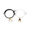 Pulseiras Link R58E 2 Pçs Halloween Casal Pulseira Com Pingente Trançado Presente Para Homens Mulheres