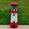 Tuin Decoraties Solar Vuurtoren LED Roterende Waterdichte Solar Sensor Licht Outdoor Tuin Binnenplaats Landschap Decoratie Lamp L230715