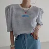 Women's T-Shirt Komiyama Fresh Hit Colorful Stripe Top Women's Summer Puff Short Sleeve Y2K Loose O-Neck T-shirt Fashion Casual T-shirt 230714