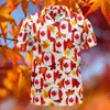 メンズカジュアルシャツJumeast Polandball Pansy Flower Men Men Haiian Shirt Canada Maple Leaf Countryballパターンシャツユニセックスバギー服T-Shirty L230715