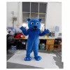 Halloween bleu panthère mascotte Costume haute qualité dessin animé léopard Animal Anime thème personnage noël Carnival283a