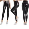 Leggings da donna Abbigliamento donna Pantaloni skinny in ecopelle Tinta unita Casual Pantaloni in vita elastica Pelle di pecora Moda dimagrante abbinata