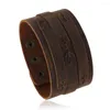 Charm Armband Vintage Leather Armband Men Punk-Style Wide Simple Personality Men's Multi-Layer Jewelry Retro