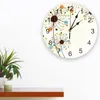 Wall Clocks Abstract Dandelion Flowers Decorative Round Clock Arabic Numerals Design Non Ticking Bedrooms Bathroom Large