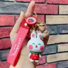 Fashion blogger designer jewelry cute rabbit strawberry bear keychain drop glue mobile phone Keychains Lanyards KeyRings wholesale YS146