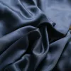 Conjuntos de cama Sondeson Beauty 100% Seda Azul Escuro Conjunto de Cama 25 Momme Seda Pele Saudável Luxo Capa de Edredom Roupa de Cama Duplo Queen King Set 230715