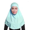 Sciarpe in cotone 2 pezzi berretto hijab con cappuccio tubolare musulmano elasticizzato tinta unita turbante copertura completa scialle cappello collo goccia copertura