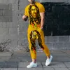 Tute da uomo Summer Fashion Set di tute Trend Stampa 3D T-shirt a maniche corte Pantaloni Tuta sportiva da jogging all'aperto 2 set
