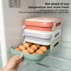 Bottiglie di stoccaggio Scatola per uova Vassoio per frigorifero portatile Antipolvere Impilabile Rack per frigorifero a prova di umidità