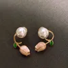 Boucles D'oreilles Créateur Coréen Perle De Tulipe Avec Des Fleurs Délicates 2023 Bijoux De Tempérament De Danse De Fête