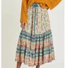 Gonne Chic Hippie Women A Line Midi Boho Gonna stampata a vita alta Beach Bohemian Ladies Rayon Cotton 230715