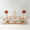 Andra Bakeware Gold Cake Stand Set av 3 st-11 st runda spegel topp dessert cupcake328m