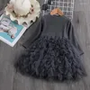 Robe fille Summer Children's Princess Dress Kids Dance Lace Mesh 0-5 ans