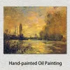 Handgjorda Claude Monet Oil som målar den lilla armen i Seinen vid Argenteuil Modern Canvas Art Modern Landscape Living Room Decor