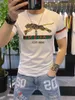 T-shirt da uomo 2023 T-shirt a maniche corte estiva in cotone di seta Girocollo Ricamo animale Versione coreana Top di marca marea sottile