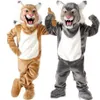 Nytt yrke Wildcat Bobcat Mascot Mascot Costumes Halloween Cartoon Adult Size Gray Tiger Fancy Party Dress 264R