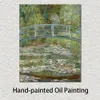 Impresjonistyczna sztuka płótna A Waterlily Pond Symphony w Rose Ręcznie robione Claude Monet Malowanie krajobrazu Nowoczesne dekoracje ścienne