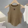 2024SS Womens T Shirts Sleeveless Woman designer Vests Summer Tanks Tees Vest Short Shirt Ice Silk Tops