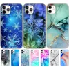 Für iPhone 11 Fall Silikon Weiche TPU Zurück Telefon Abdeckung Für Pro Max ElEvEn Etui Stoßstange Marmor Schneeflocke Winter Weihnachten