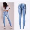 Kvinnor Jeans Summer Style Low Waist Sky Blue Patchwork Skinny Tight Pencil High Stretch Sexig Push Up Denim Fashion 230715