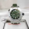 Orologio da uomo IP Factory Super Quality 42mm 15720 Diver 15720ST.OO.A052CA.01 Orologi da uomo in acciaio inossidabile con quadrante verde militare CAL.4308 Orologi da polso da uomo automatici