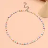 Halsband Mode Perlen Halskette Farbe Sommer Strand Schlüsselbein Kette Kurze HalsketteImitation Perle Für Frauen Schmuck