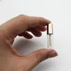 Bottiglie di stoccaggio 50/100 pezzi 1,2 ml Tubi vuoti trasparenti per lucidalabbra in PET Tubo di plastica Rossetto Mini contenitore cosmetico per campioni con tappo in oro rosa