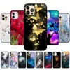 För iPhone 12 Case Mini Pro Max Soft Silicon TPU Back Phone Cover Apple iPhone12 12Pro Coque Black TPU -fodral